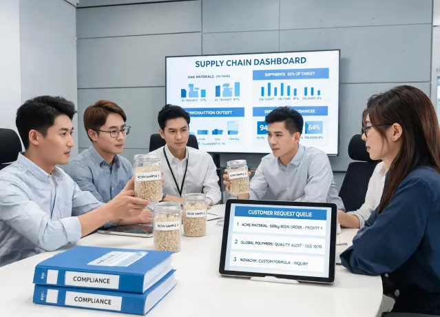 chemical supply leadership team in operations room